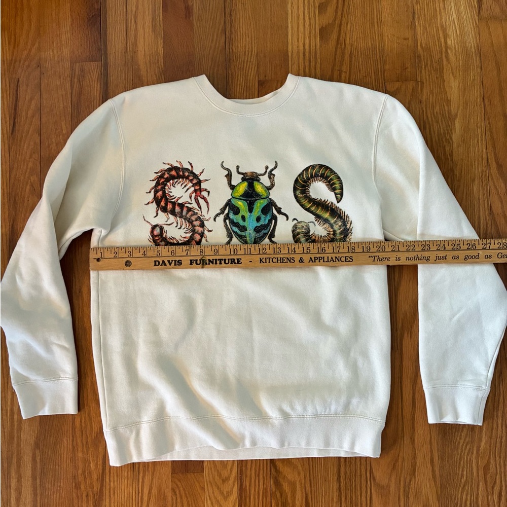 SZA SOS Bug Grand National Tour Crewneck Sweatshirt Size Medium Cream Color - Picture 6 of 9